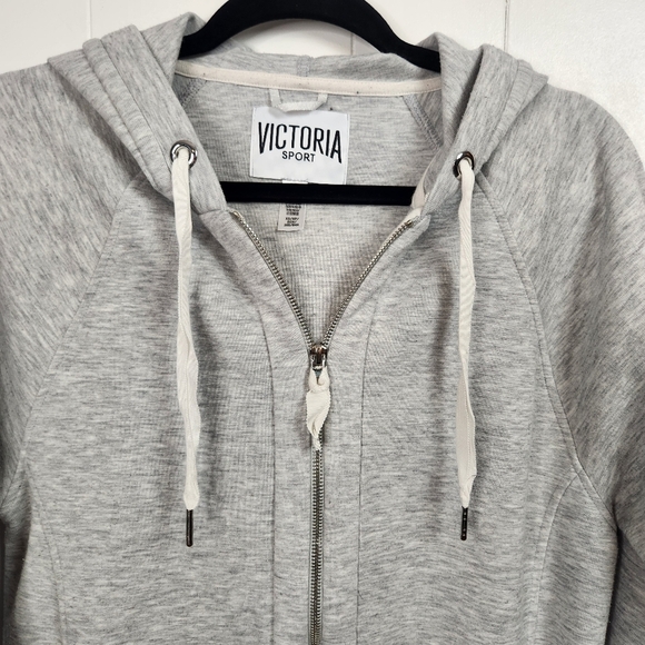 Victoria's Secret Sport VSX Gray Full Zip Hoodie Sweatshirt XS Casual Activewear - Picture 4 of 9